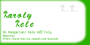 karoly kele business card